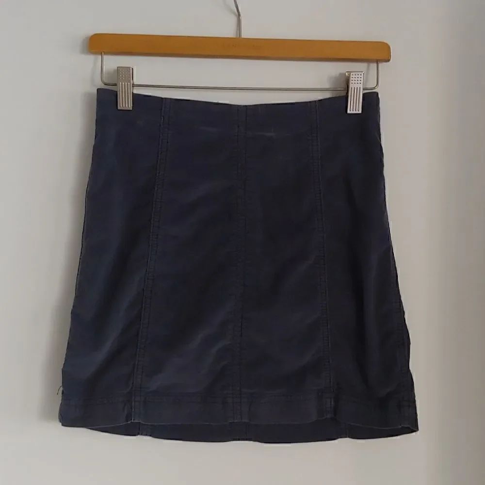 Free People Modern Femme Cord Mini Skirt Navy Blue Size 6